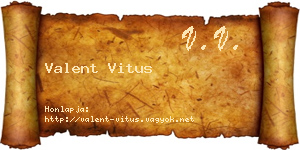Valent Vitus névjegykártya